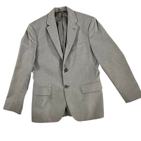 Banana Republic Modern Fit Gray Herringbone Wool-Blend Suit 30x30 38S - Picture 2 of 16